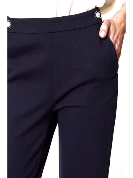 TWINSET Twinset straight-leg pants with pearl detail BLACK