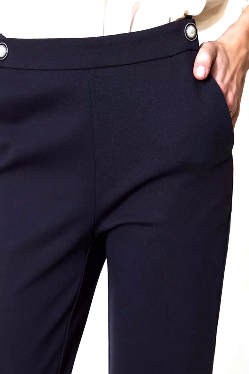 TWINSET Twinset pantalon rechte pijp met parel detail ZWART