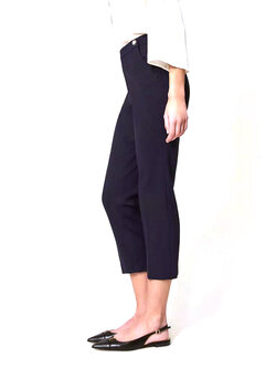 TWINSET Twinset straight-leg pants with pearl detail BLACK