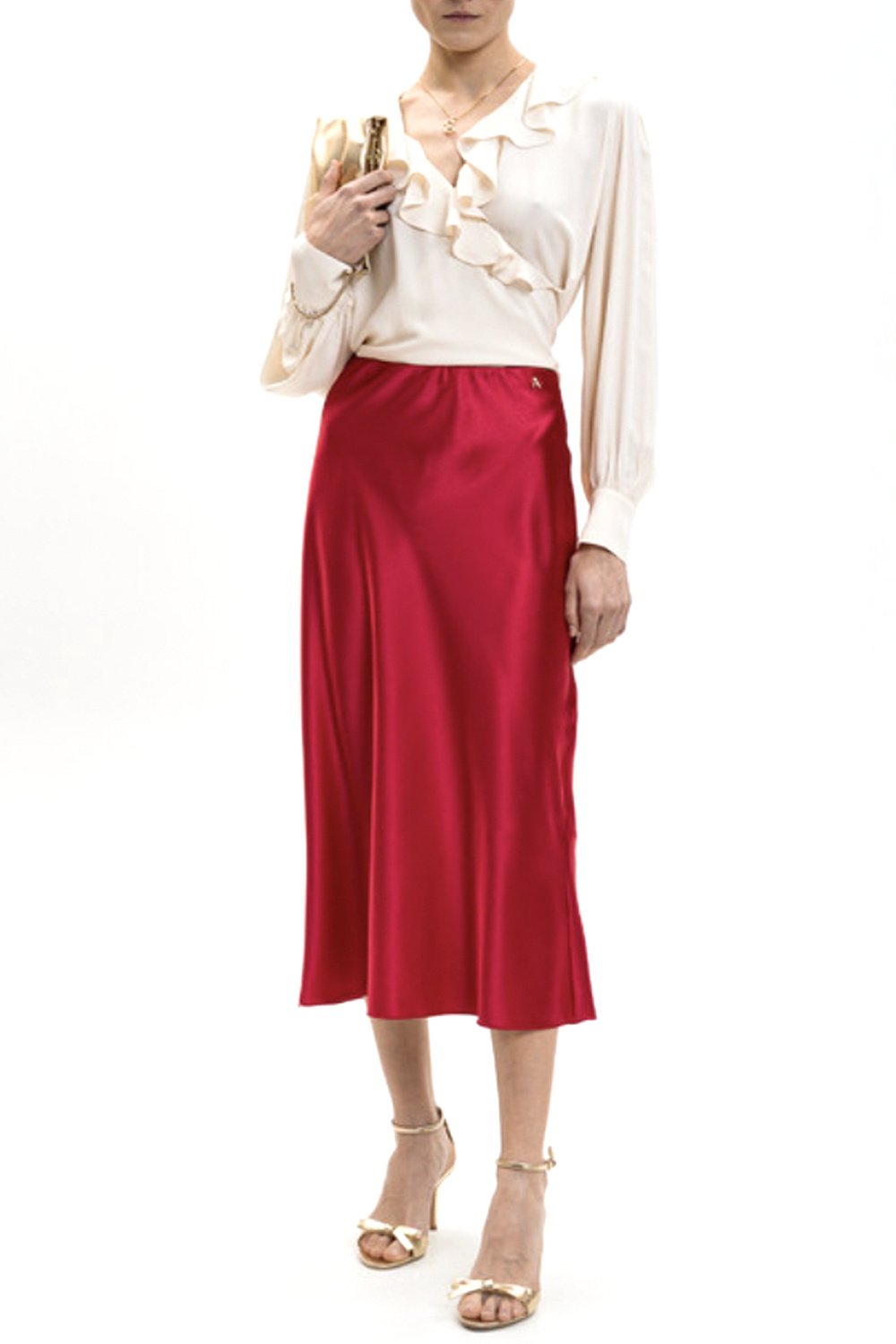 TWINSET Twinset satijnen rok magenta Roze / ROOD