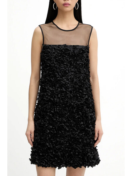 TWINSET Twinset mini dress with 3D leaves BLACK