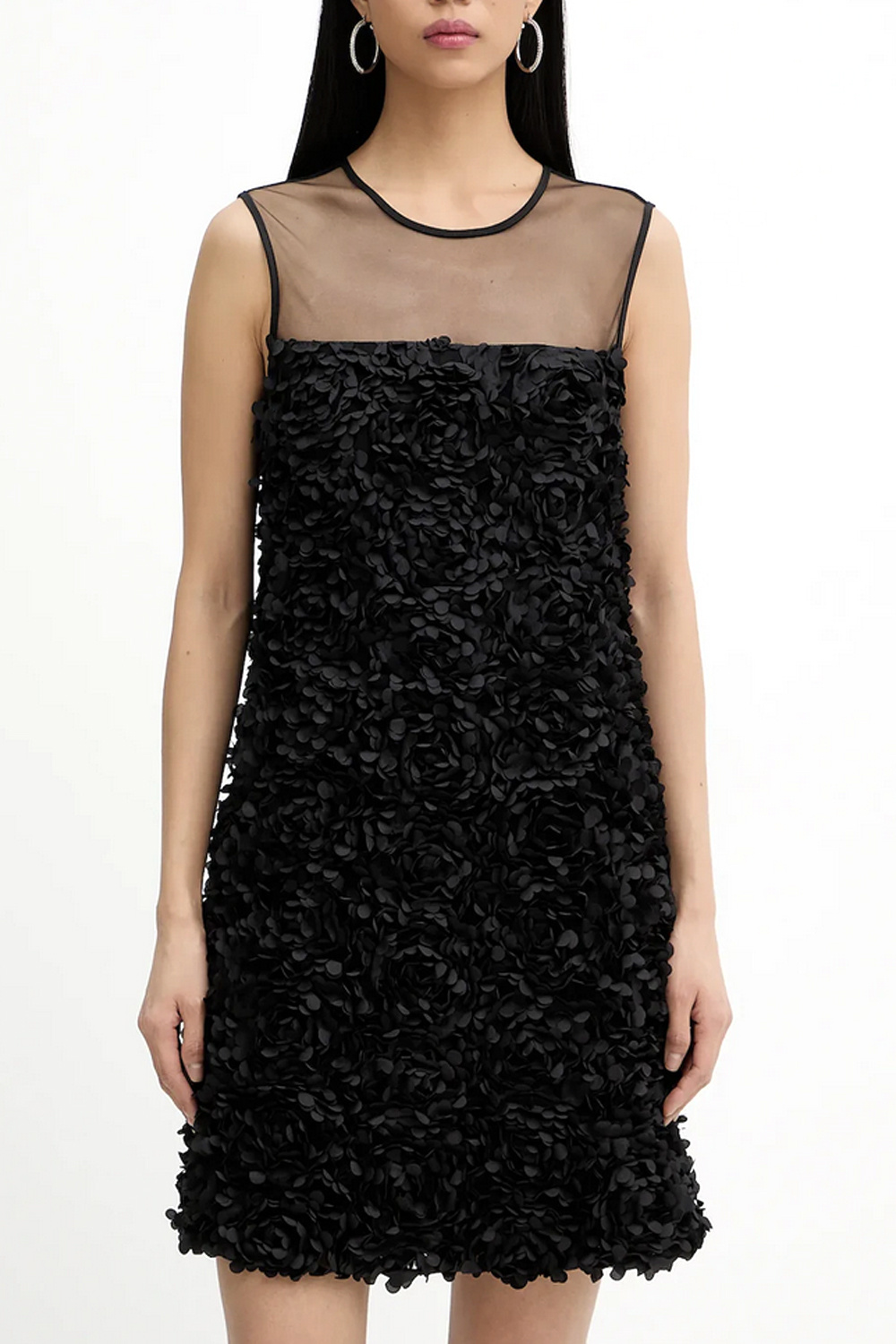 TWINSET Twinset Korte tulejurk met bloemen ZWART