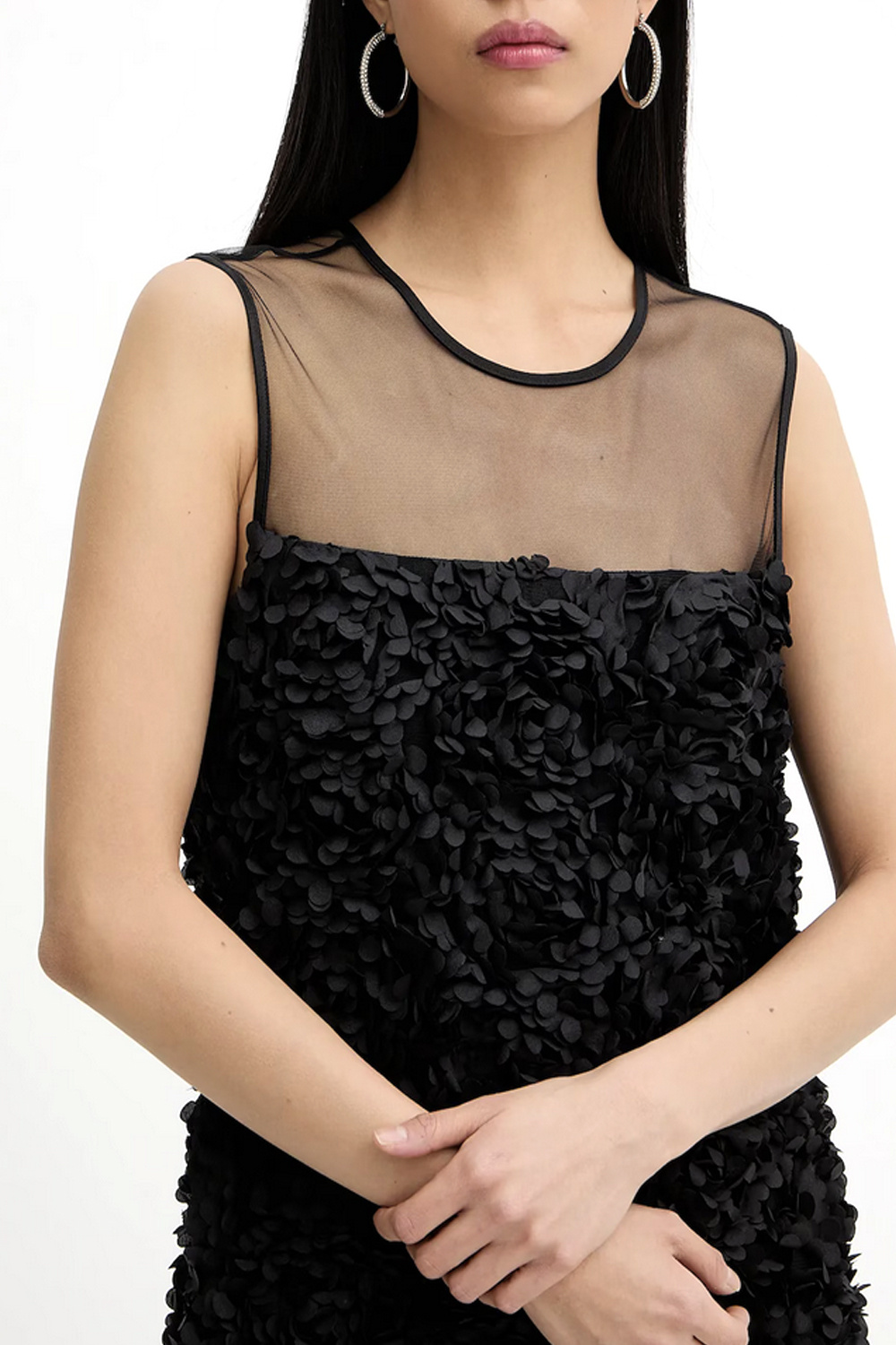 TWINSET Twinset Korte tulejurk met bloemen ZWART