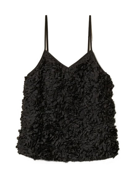 TWINSET Twinset top made of tulle with flowers BLACK