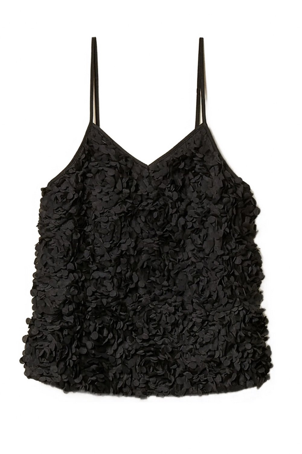 TWINSET Twinset top made of tulle with flowers BLACK