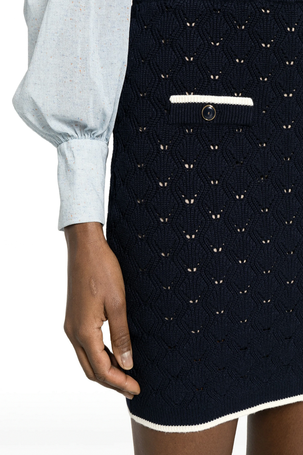 TWINSET Twinset Gehaakte rok met knopen op voorzijde DONKER BLAUW