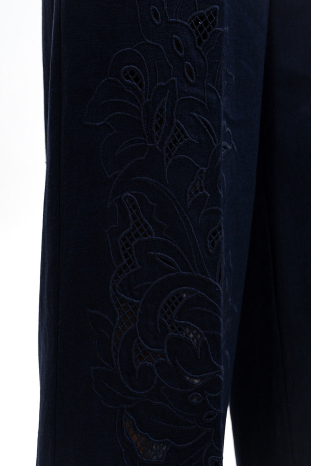 TWINSET Twinset Driekwart broek met geborduurde details aan voorzijde DONKER BLAUW