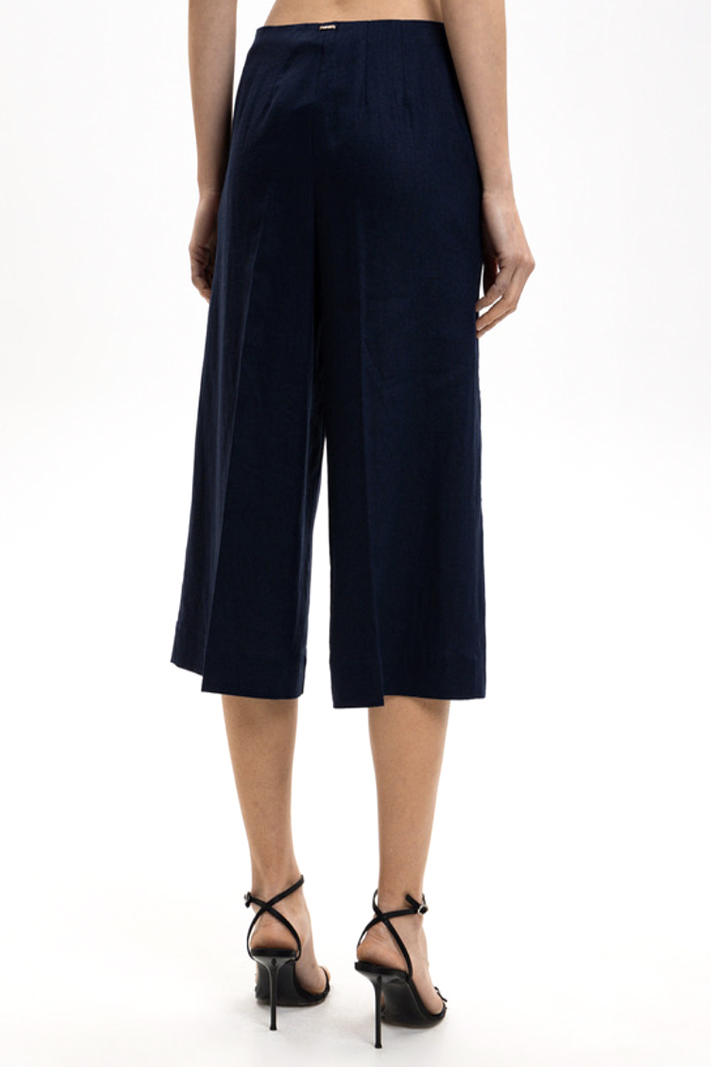 TWINSET Twinset Driekwart broek met geborduurde details aan voorzijde DONKER BLAUW