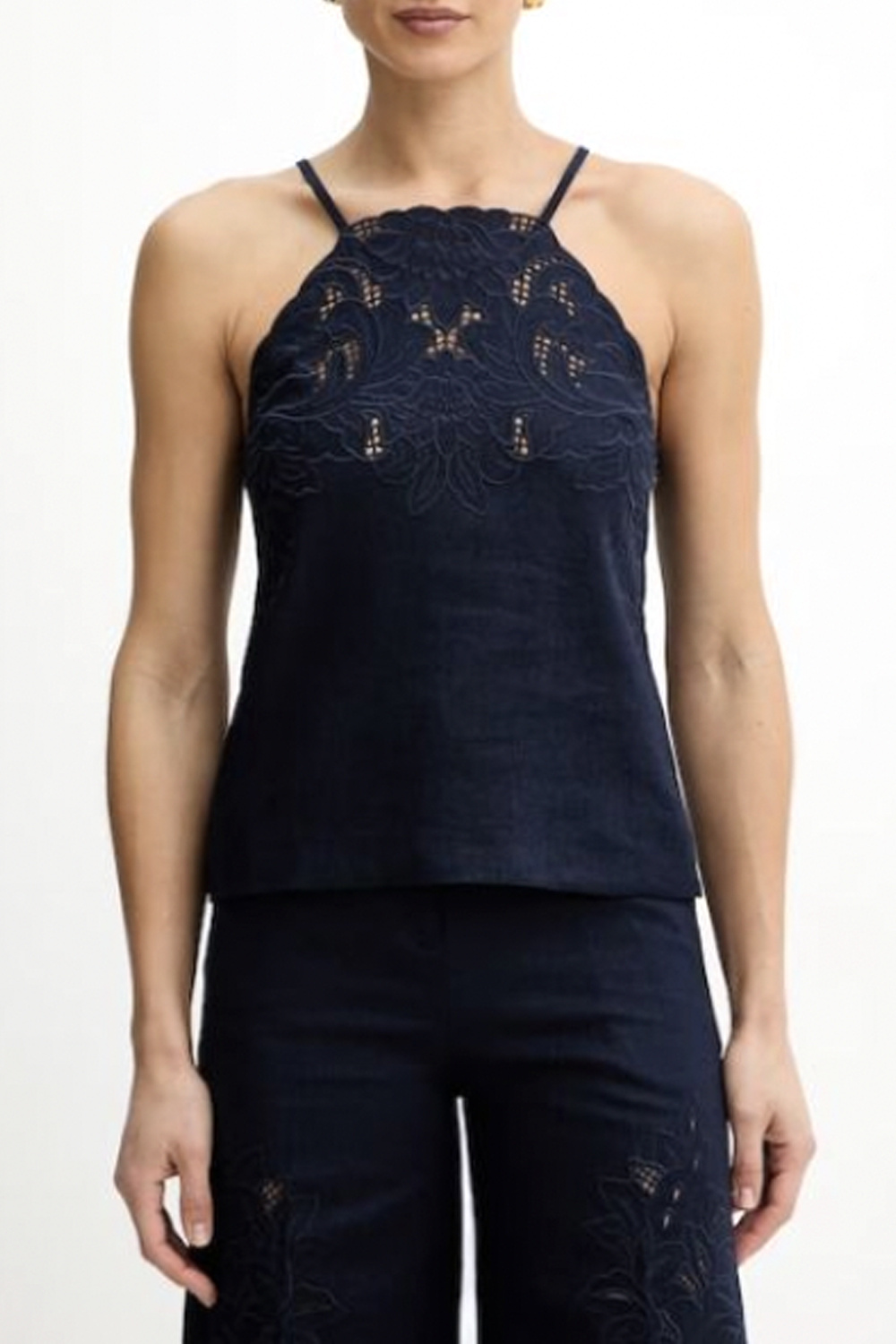 TWINSET Twinset Top with lace at the top DARK BLUE