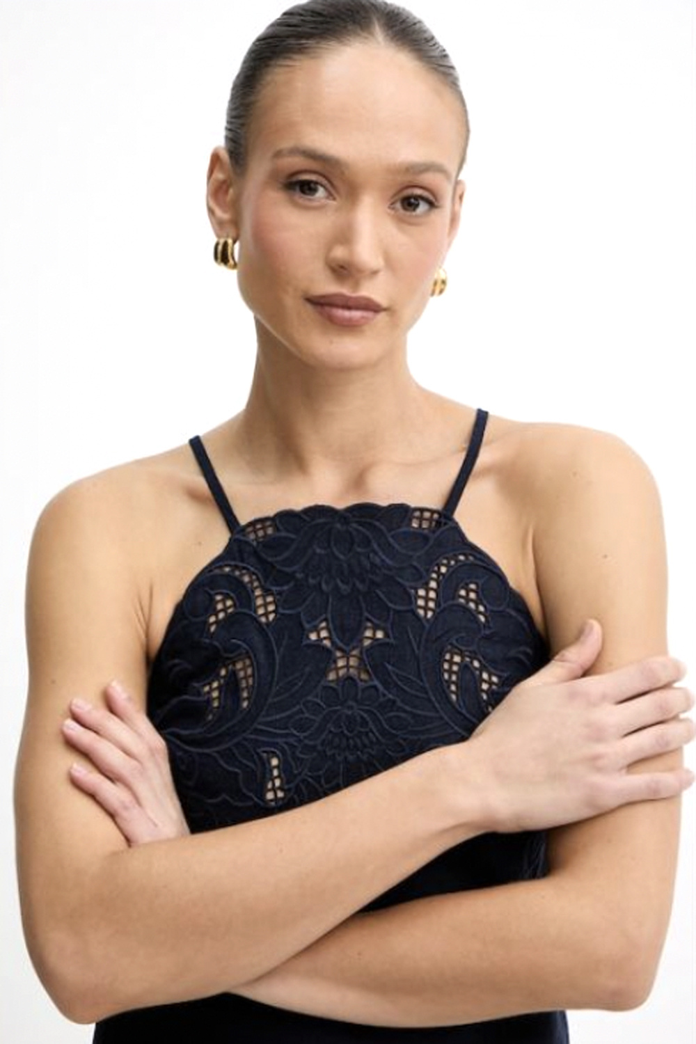TWINSET Twinset Top with lace at the top DARK BLUE