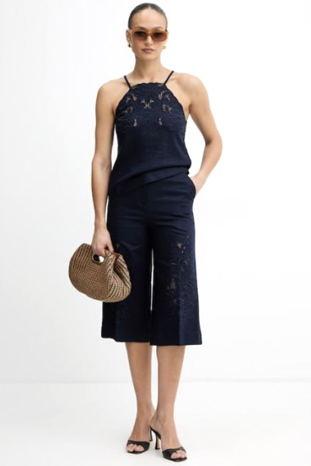 TWINSET Twinset Top with lace at the top DARK BLUE