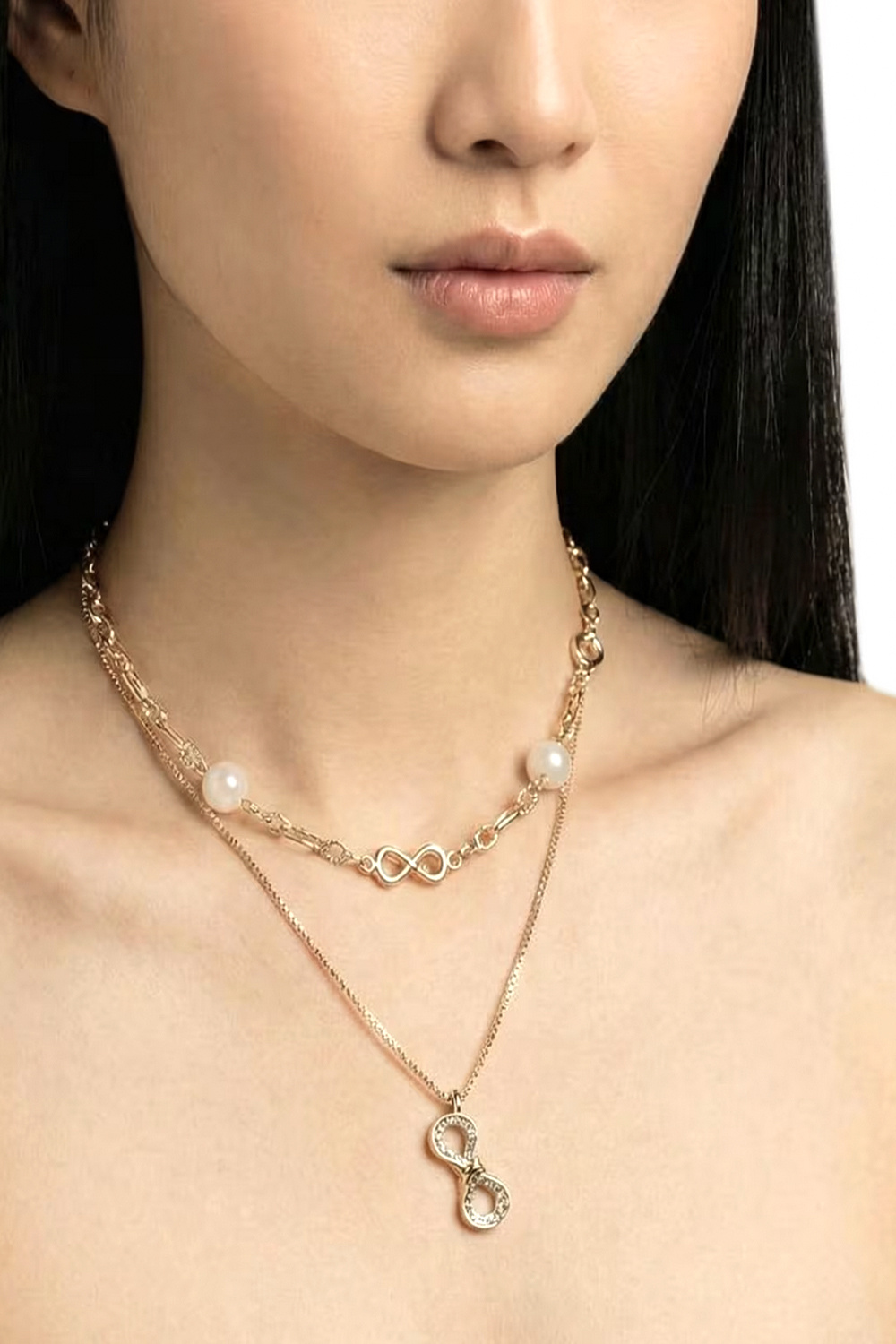 TWINSET Twinset  dubbele choker ketting met logo GOUD