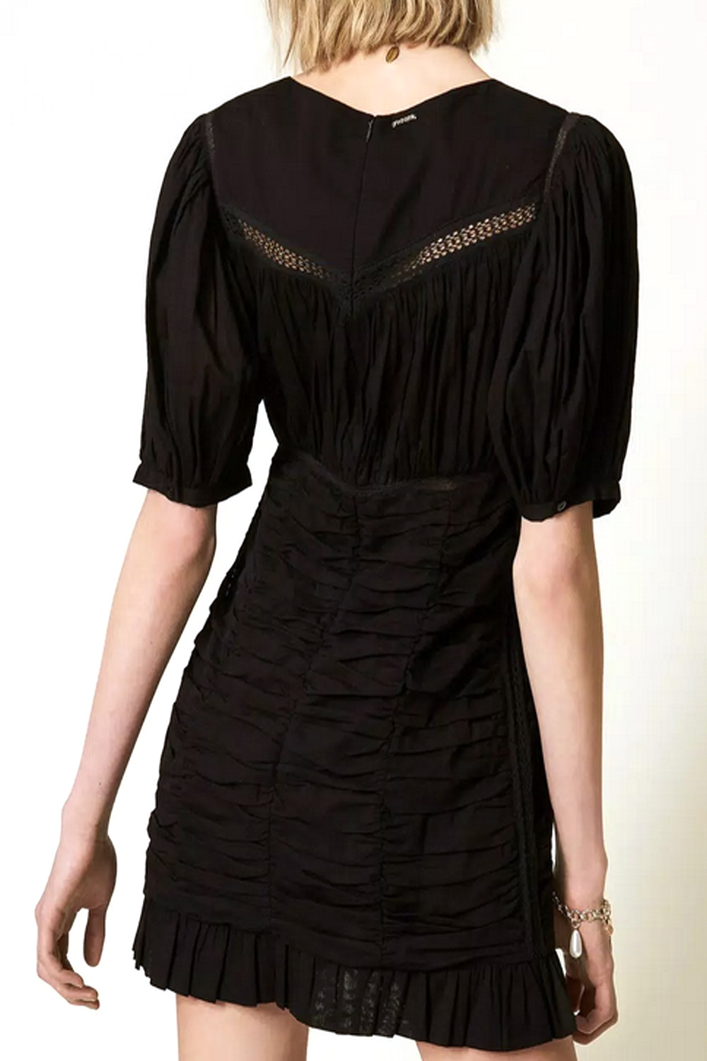 TWINSET Twinset korte jurk met plooien ZWART