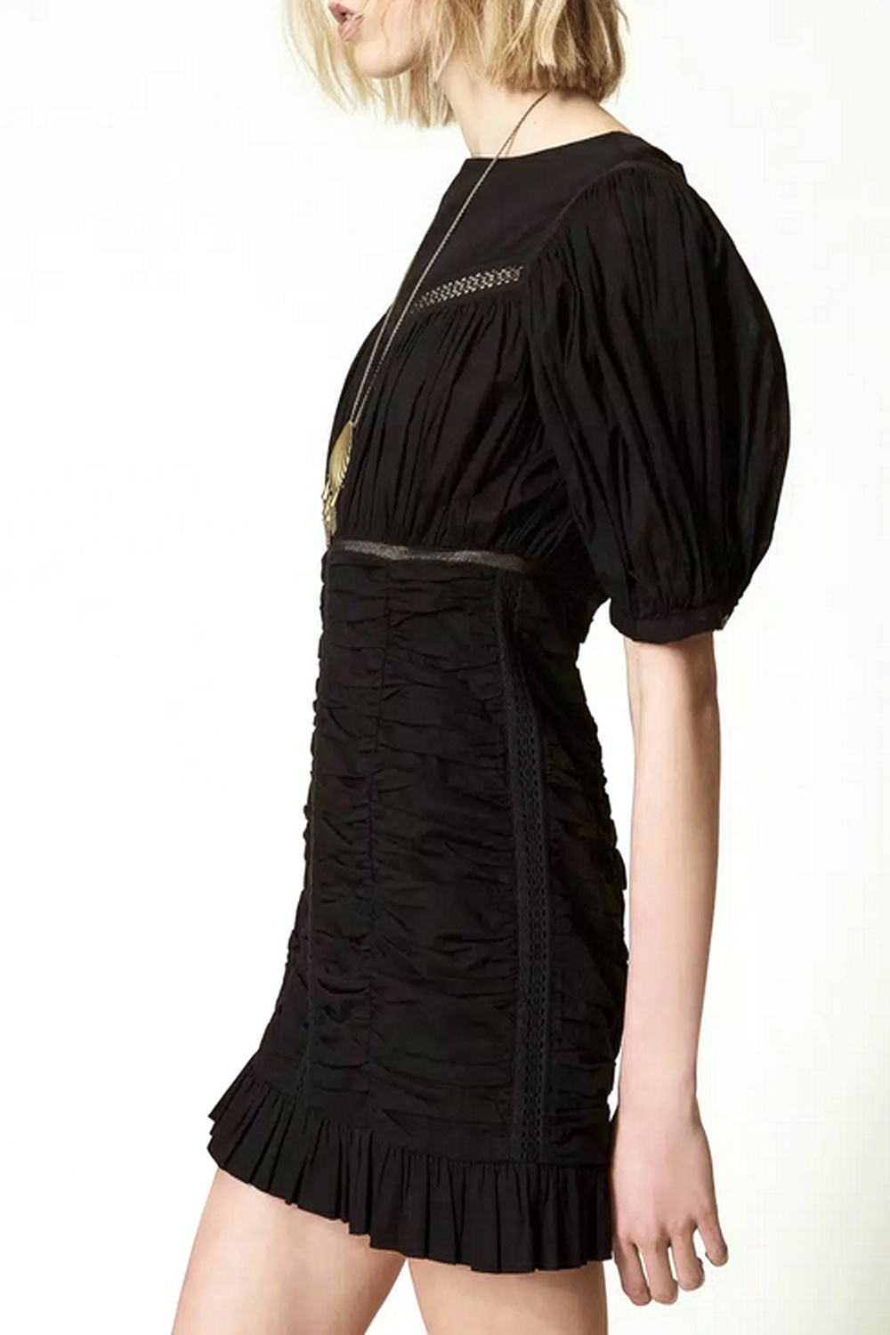 TWINSET Twinset korte jurk met plooien ZWART