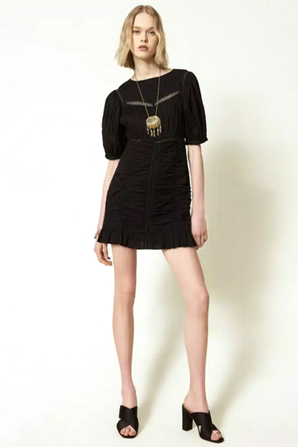 TWINSET Twinset korte jurk met plooien ZWART