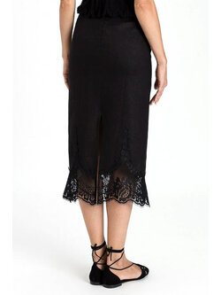 TWINSET Twinset skirt linen and lace BLACK