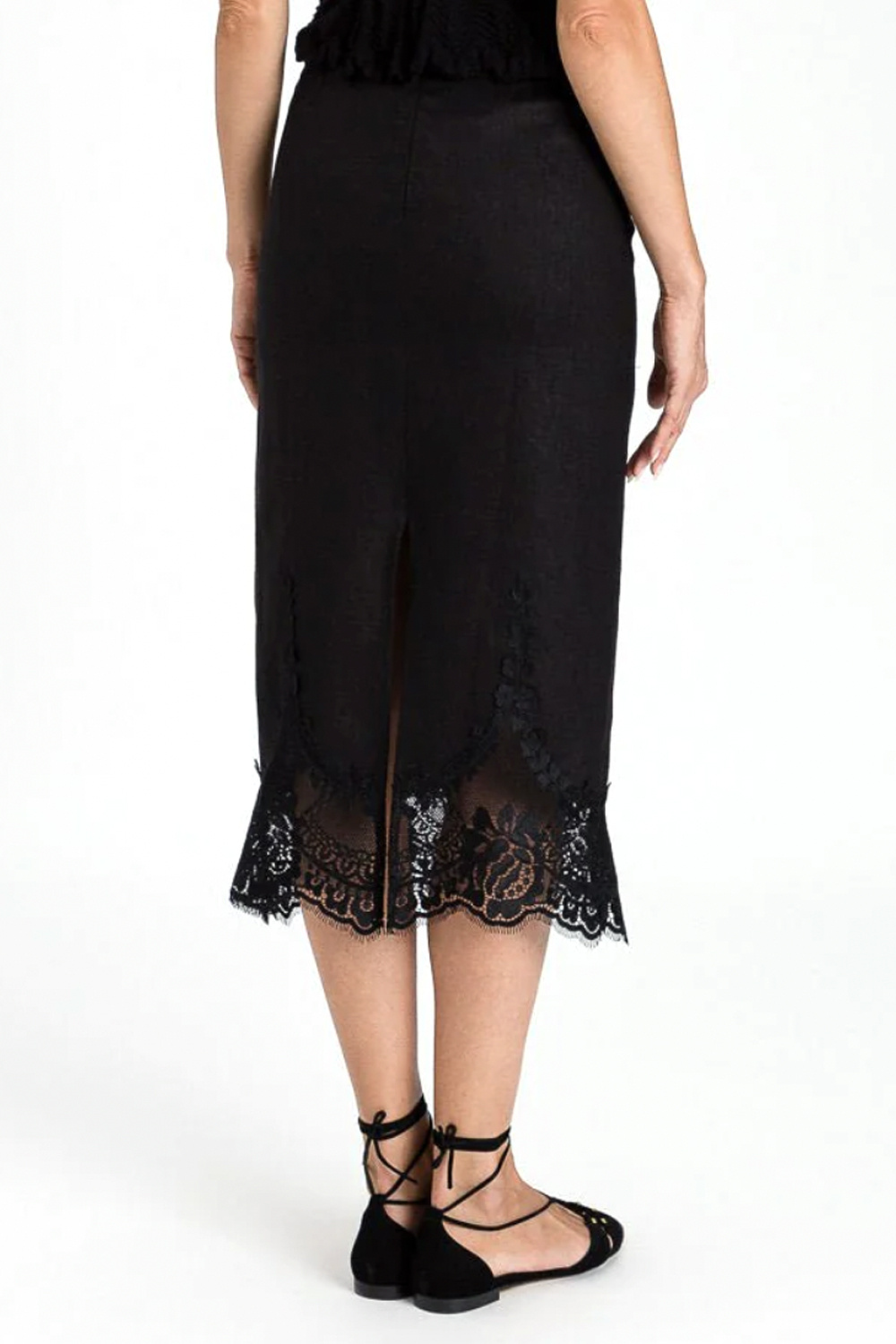 TWINSET Twinset skirt linen and lace BLACK