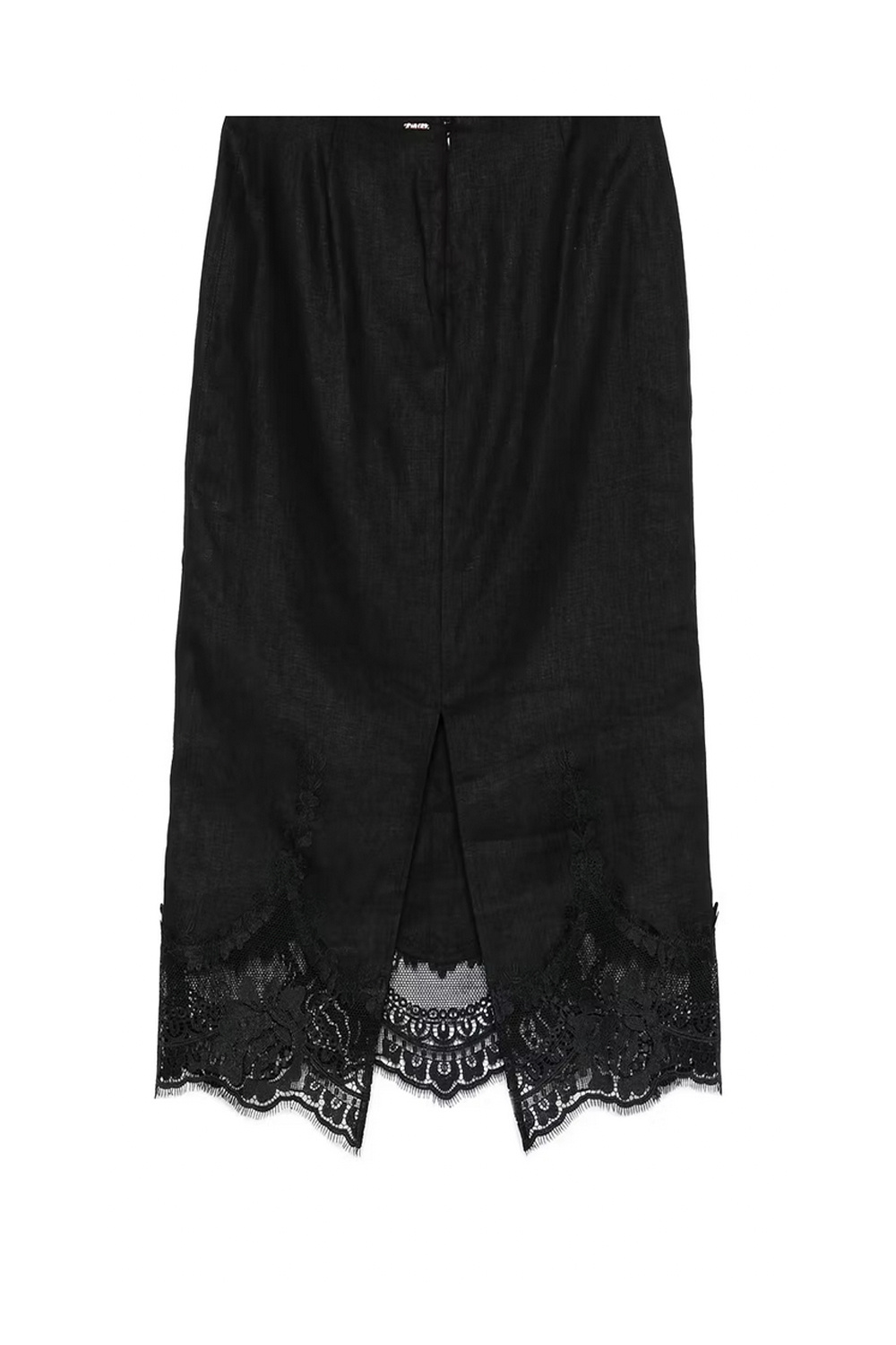 TWINSET Twinset skirt linen and lace BLACK