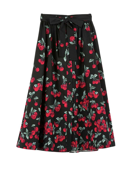 TWINSET Twinset rok met kersjes ZWART