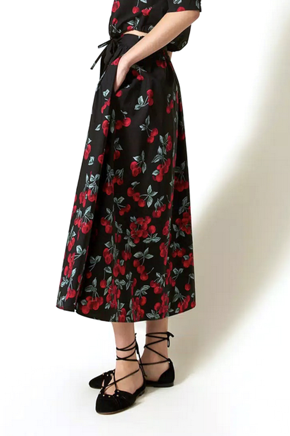 TWINSET Twinset skirt with cherries BLACK