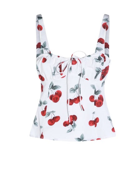 TWINSET Twinset top met kersen-print  WIT