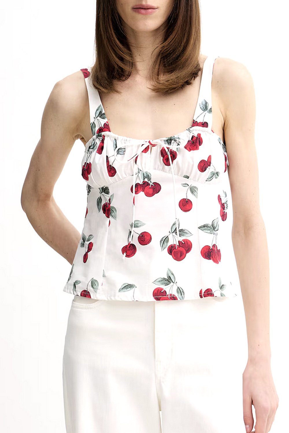TWINSET Twinset top  Cherry-print   WHITE