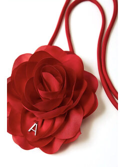 TWINSET Twinset roosje voor in haar - hals en kleding ROOD