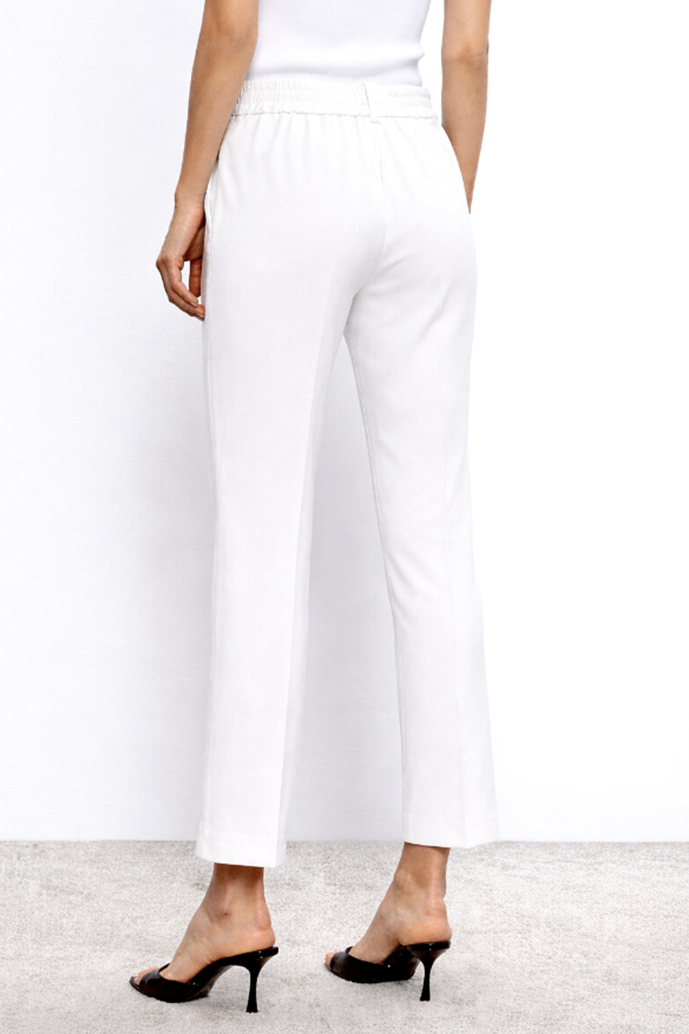 TWINSET Twinset pantalon met elastiekband achterzije WIT