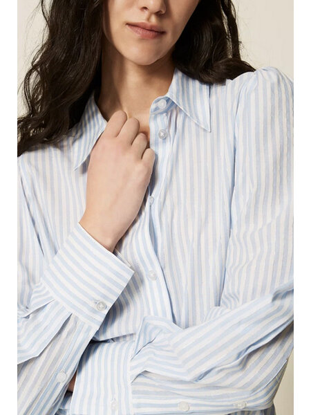TWINSET Twinset blouse with stripes white / BLUE