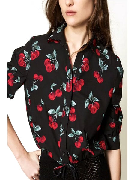 TWINSET Twinset blouse met kersen print ZWART