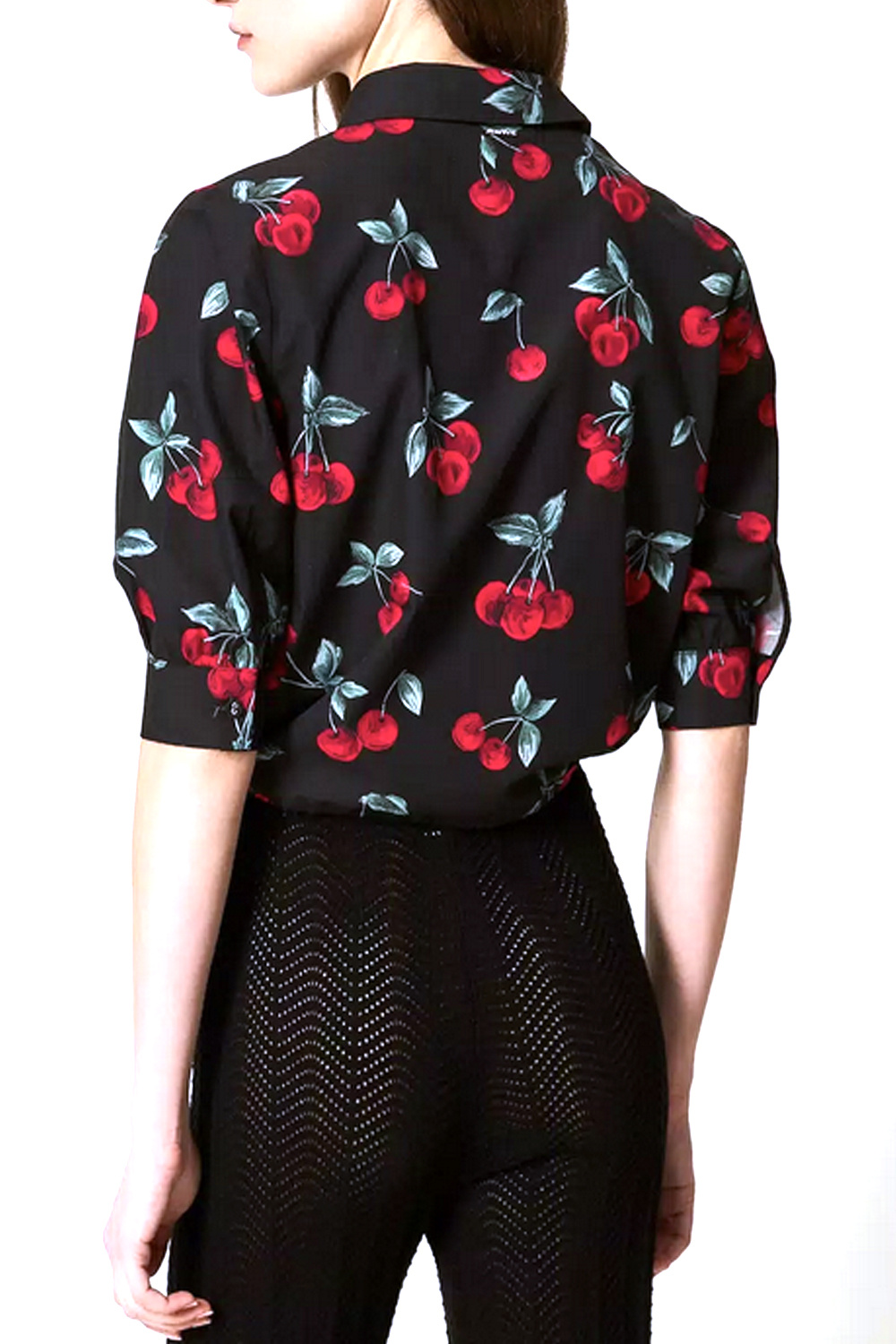 TWINSET Twinset blouse with cherry print BLACK
