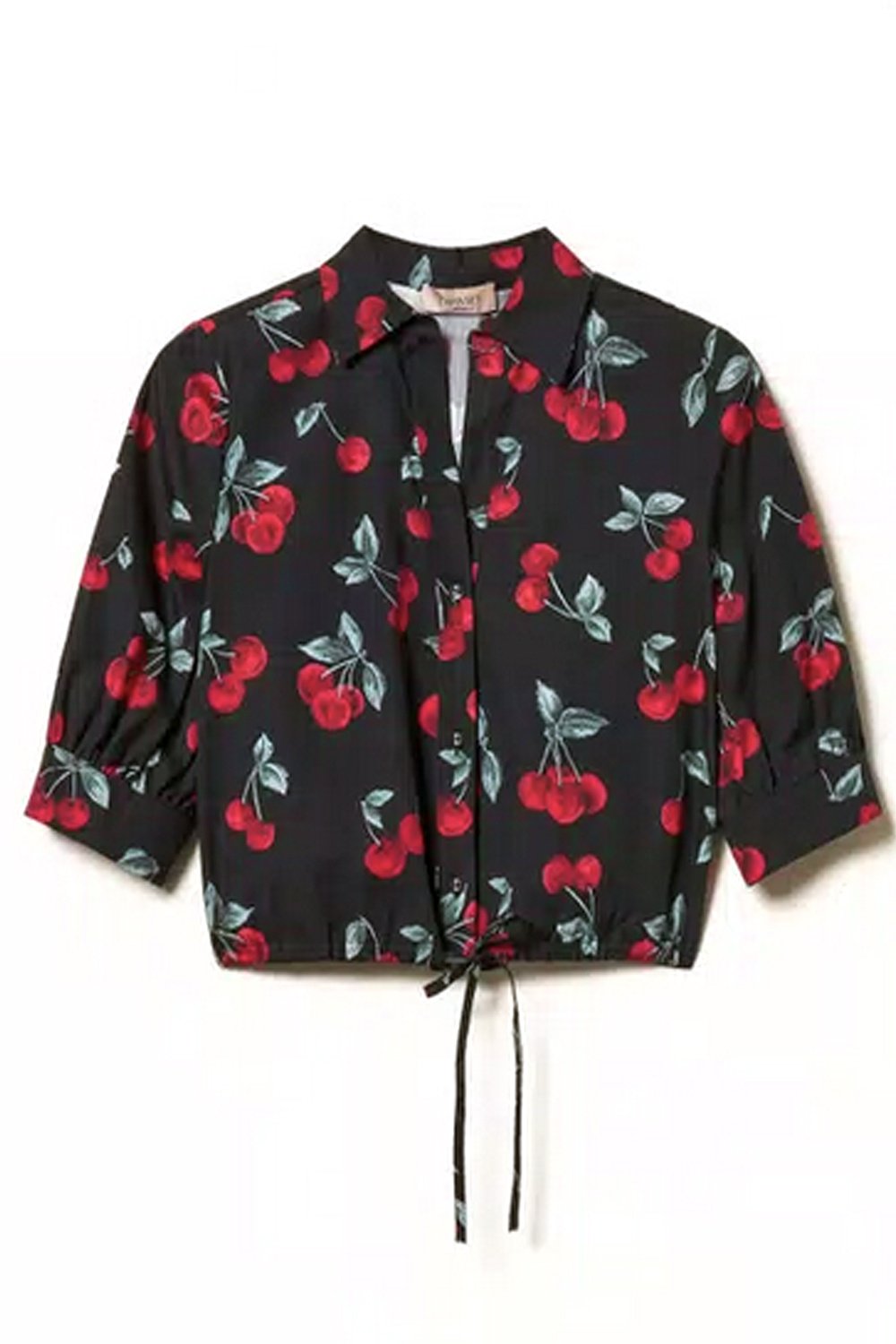 TWINSET Twinset blouse with cherry print BLACK