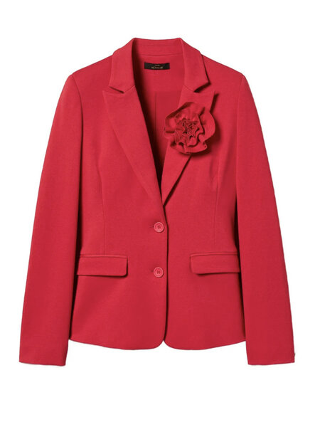 TWINSET Twinset basic colbert met een roos broche magenta ROZE / ROOD