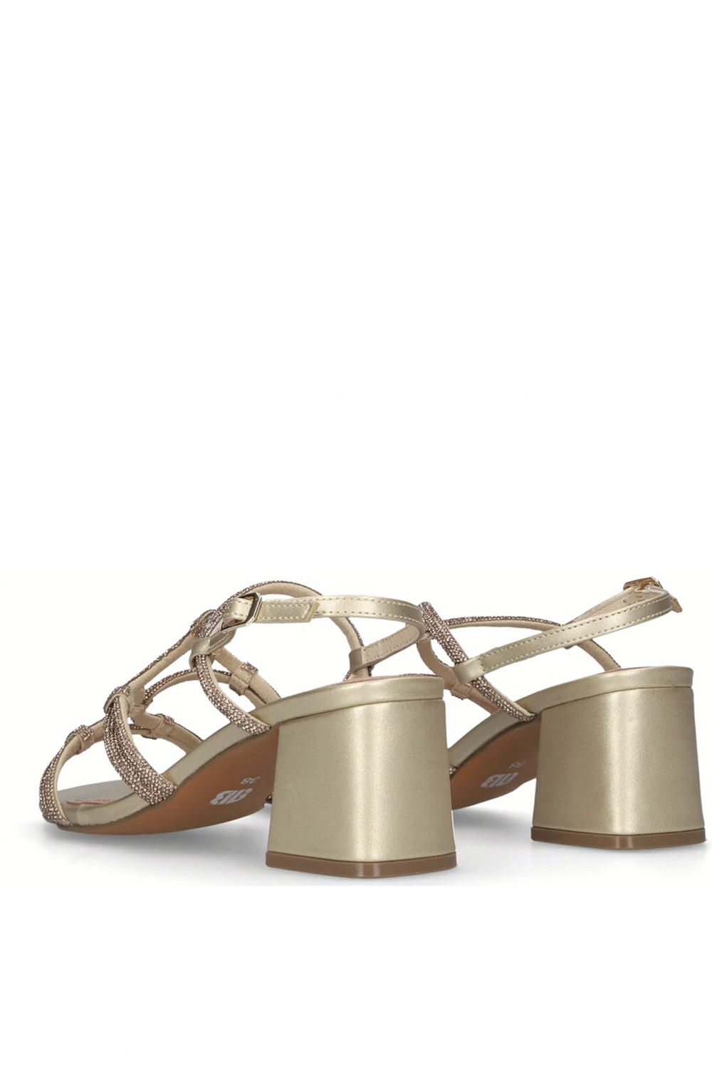 BIBI LOU Bibi Lou Quail sandaal met hak en steentjes GOUD