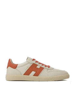 HOGAN Hogan platte sneaker met logo patch ORANJE / WIT