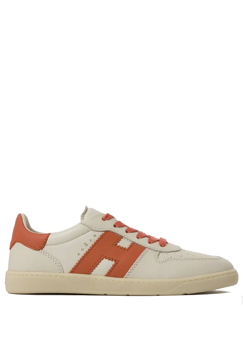 HOGAN Hogan platte sneaker met logo patch ORANJE / WIT