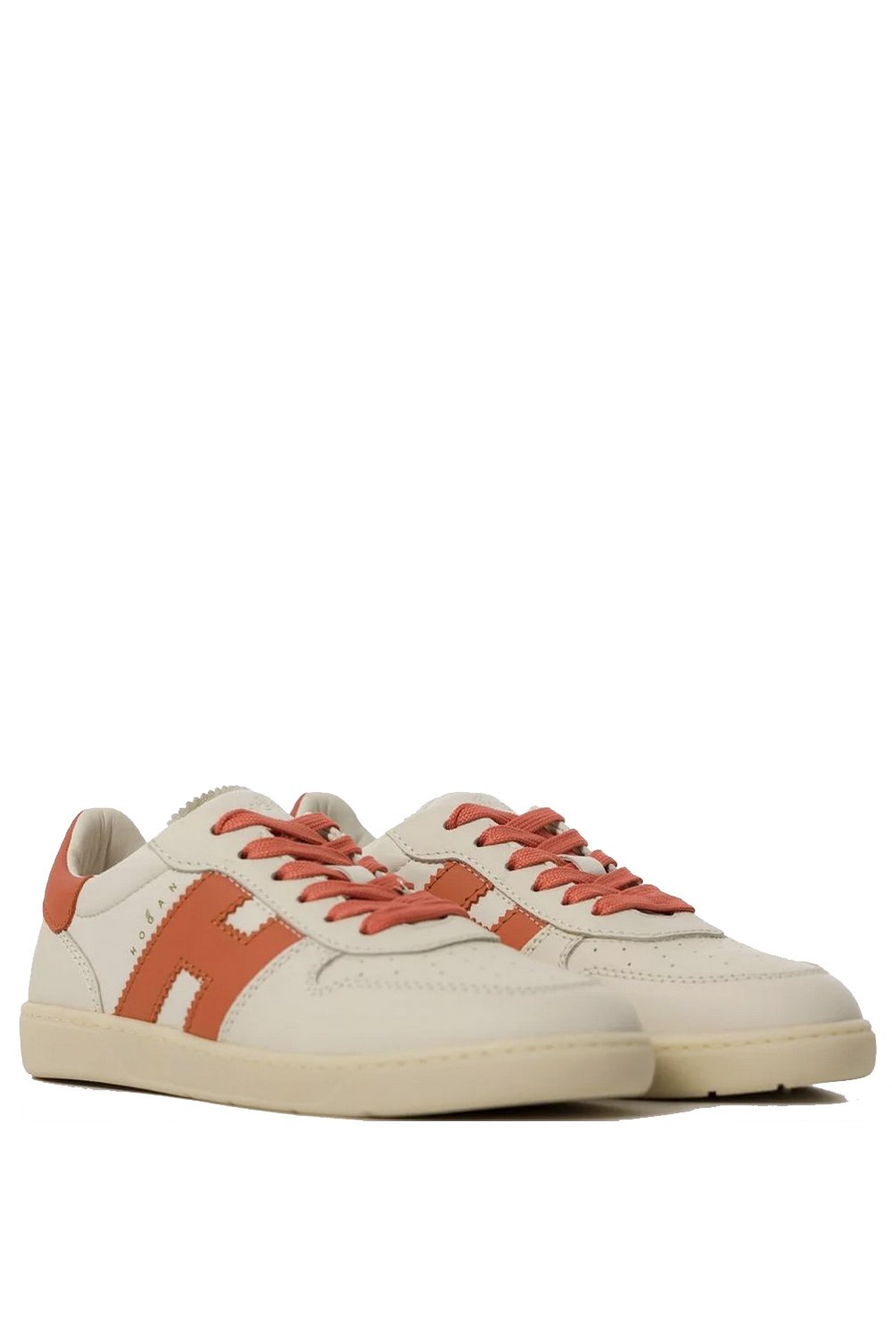 HOGAN Hogan platte sneaker met logo patch ORANJE / WIT