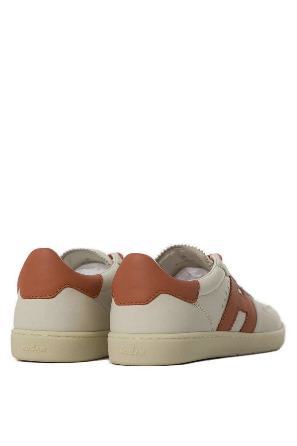 HOGAN Hogan platte sneaker met logo patch ORANJE / WIT