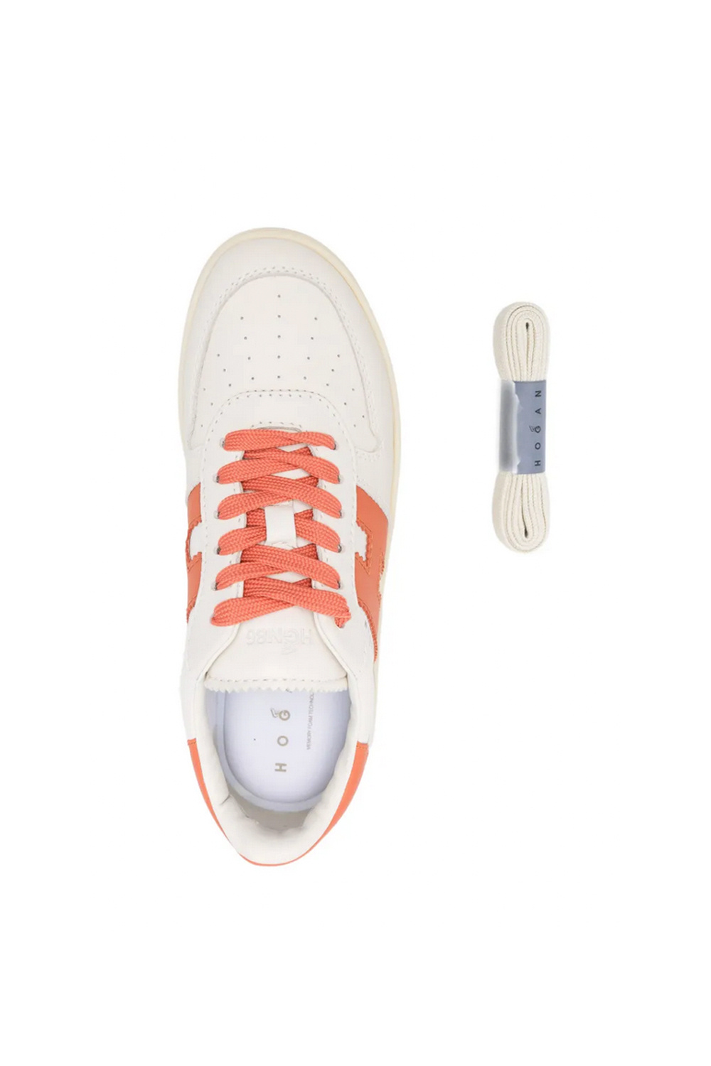 HOGAN Hogan platte sneaker met logo patch ORANJE / WIT