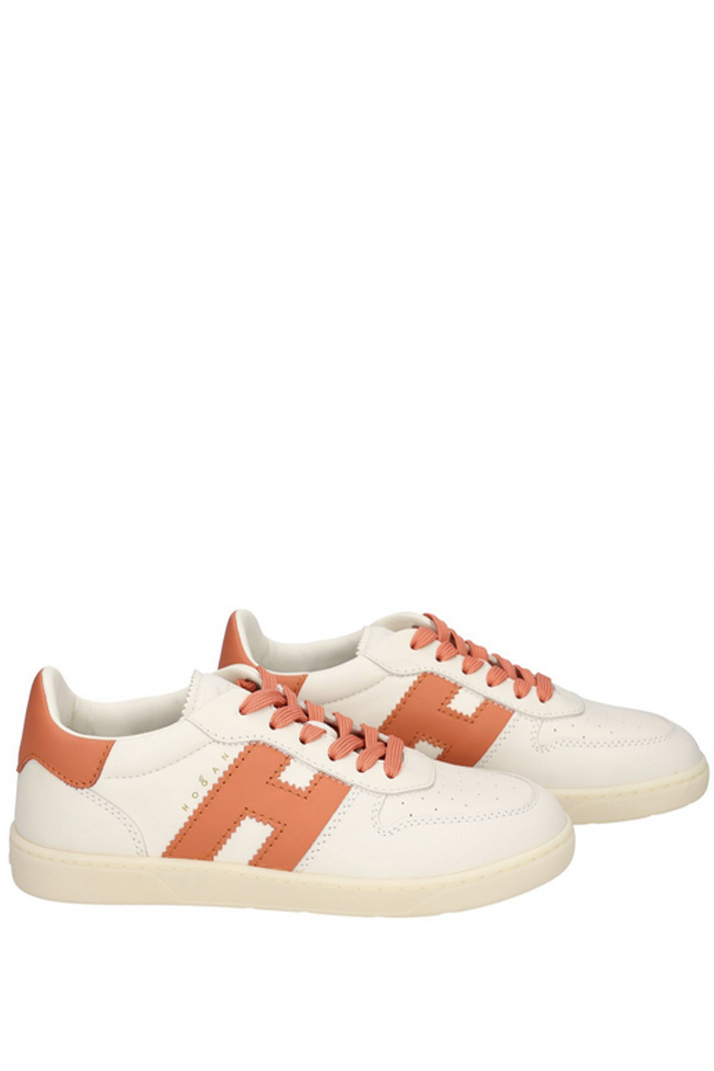 HOGAN Hogan platte sneaker met logo patch ORANJE / WIT