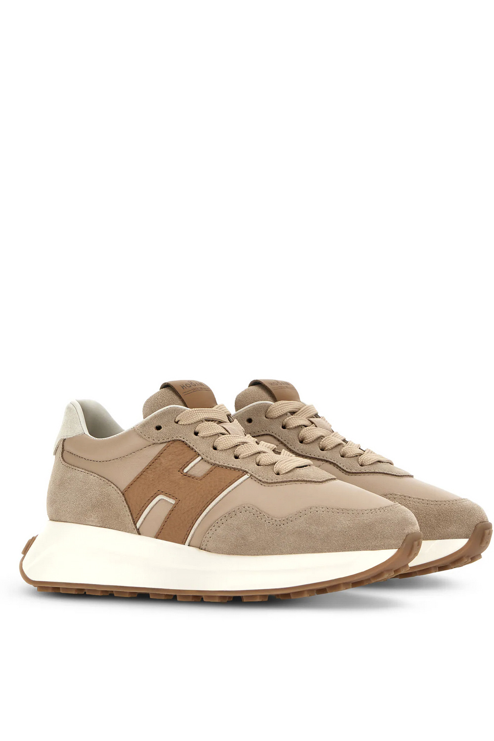 HOGAN Hogan H6410 sneaker met logo BEIGE / BRUIN