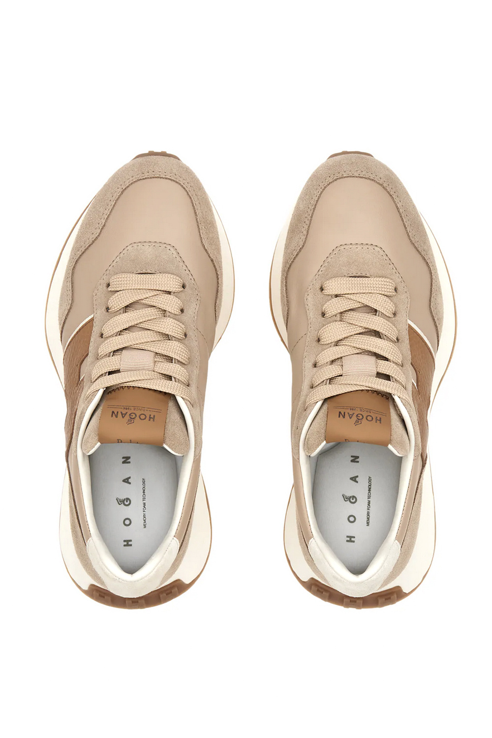 HOGAN Hogan H6410 sneaker met logo BEIGE / BRUIN
