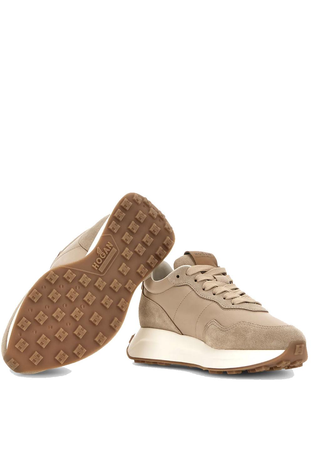 HOGAN Hogan H6410 sneaker met logo BEIGE / BRUIN