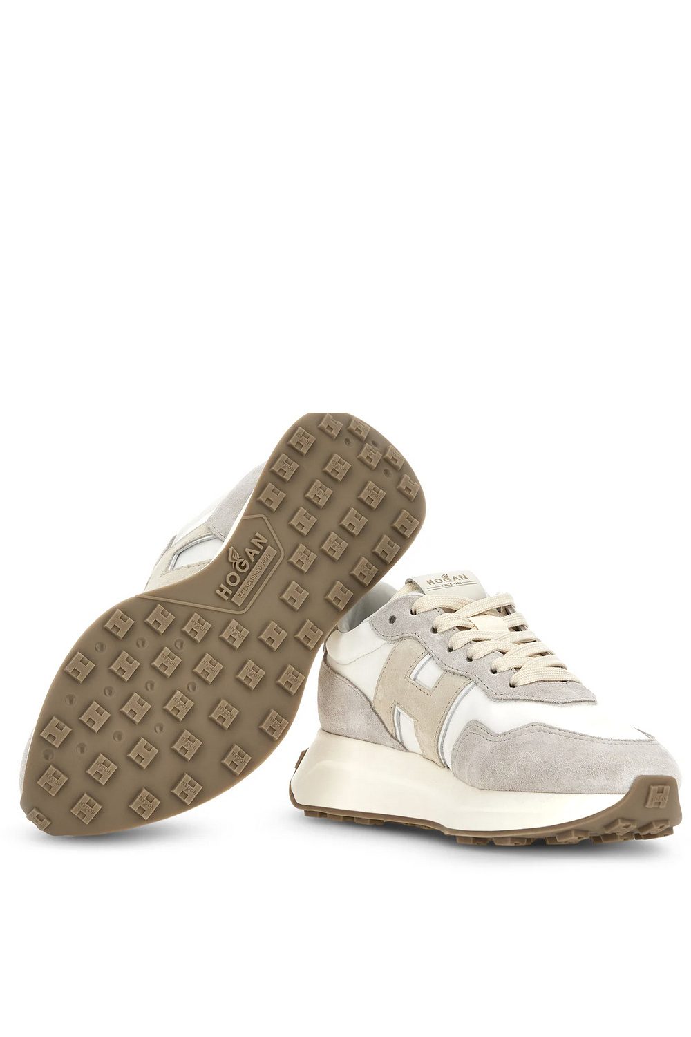 HOGAN Hogan H6410 sneaker met logo WIT / GRIJS