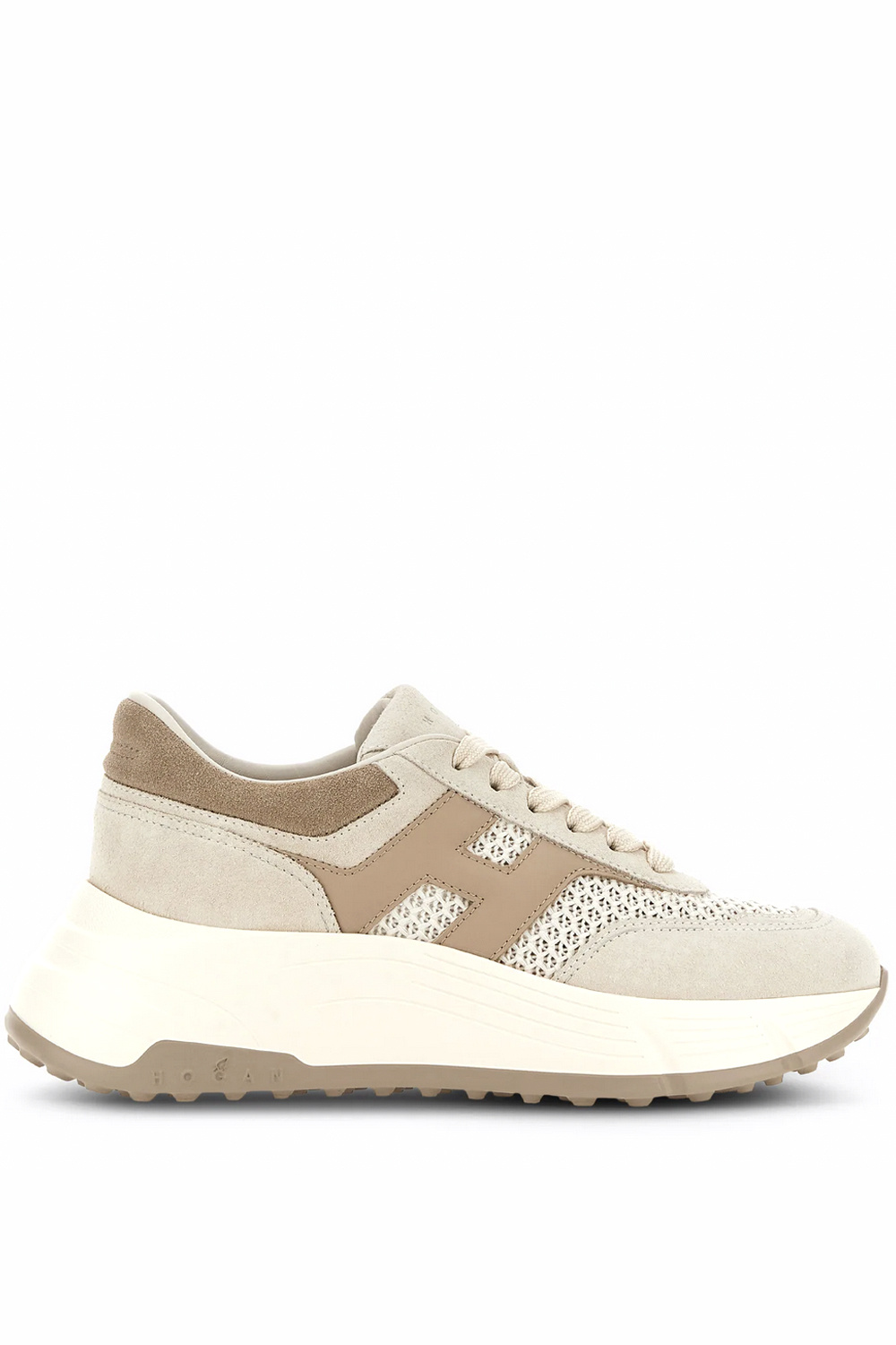 HOGAN Hogan Hi-Fi sneaker met logo patch BEIGE/BRUIN