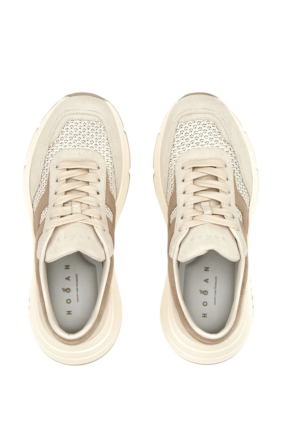 HOGAN Hogan Hi-Fi sneaker met logo patch BEIGE/BRUIN