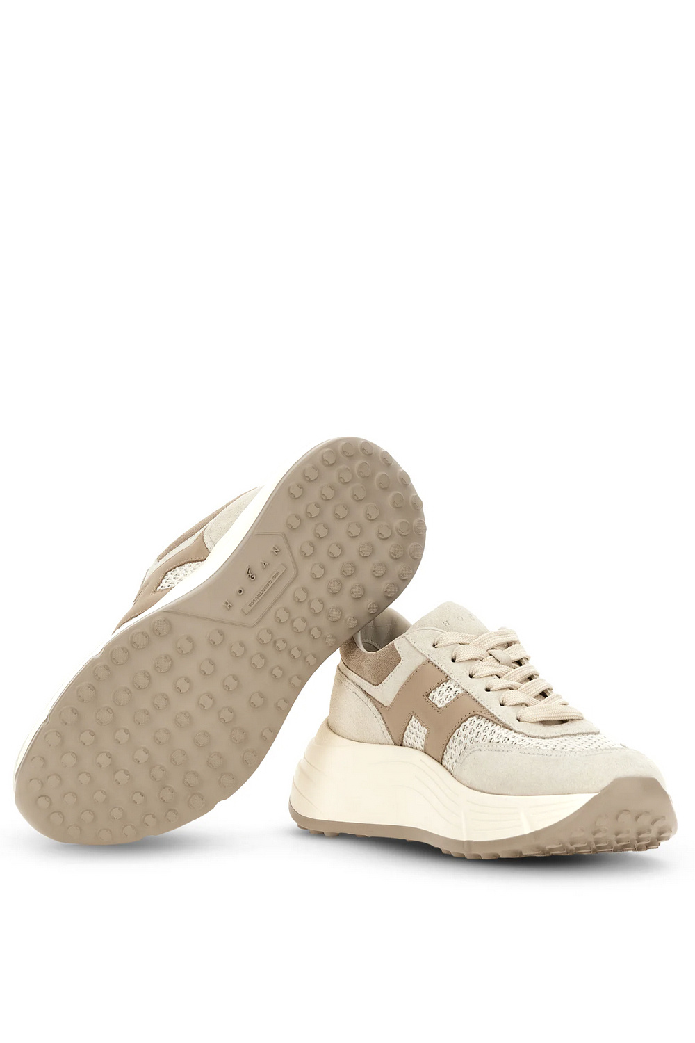 HOGAN Hogan Hi-Fi trainers with glitter logo patch BEIGE