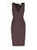 ELISABETTA FRANCHI Elisabetta Franchi V-neck sleeveless dress with embroidered logo, Cacao BROWN