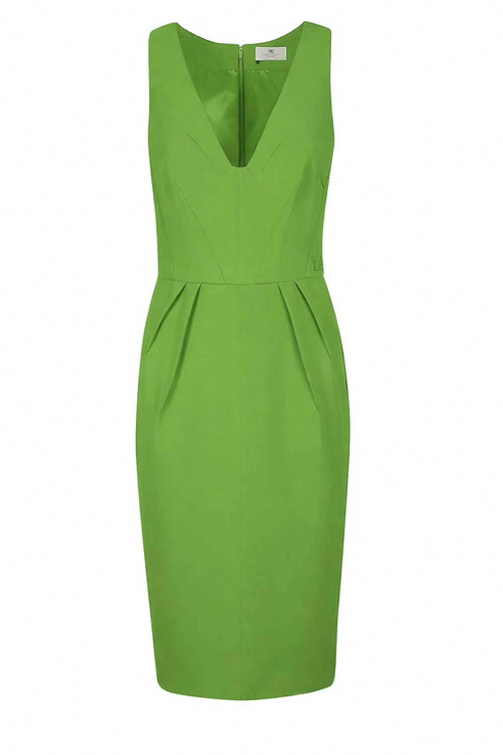 ELISABETTA FRANCHI Elisabetta Franchi v hals jurk zonder mouwen met logo geborduurd Aloe GROEN