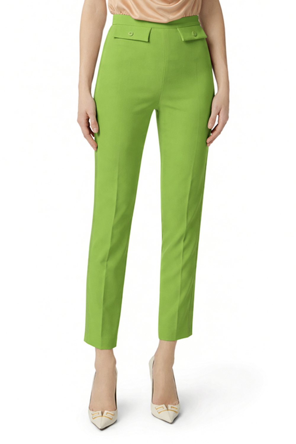 ELISABETTA FRANCHI Elisabetta Franchi Trousers with buttons on the pockets Aloe / GREEN